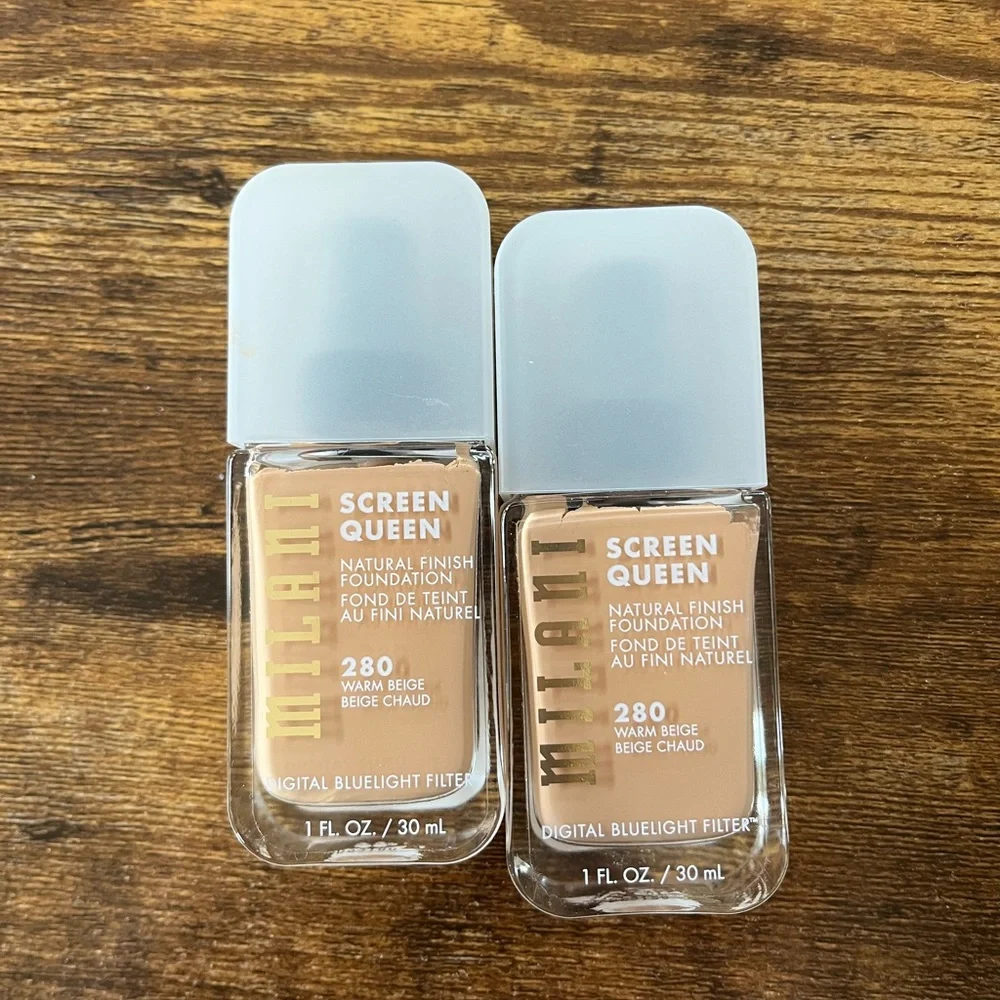LOT of 2 Milani Screen Queen 280 Warm Beige Foundation & Prime Light Primer